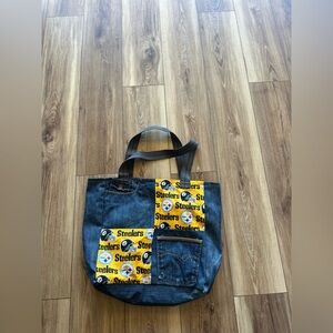 Pittsburgh Steelers homemade Denim Tote Bag